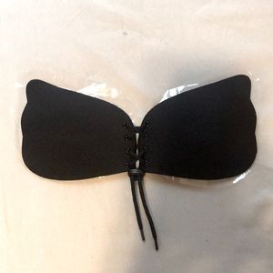 Backless adhesive push-up bra